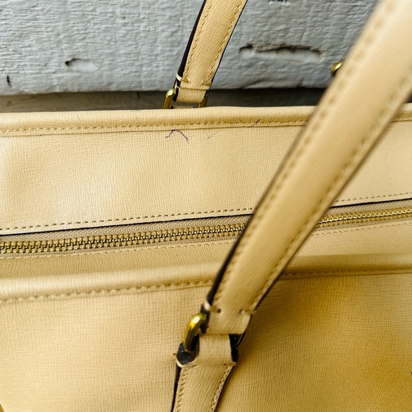 *SOLD* COACH tan Saffiano leather tote - Picture 9 of 17